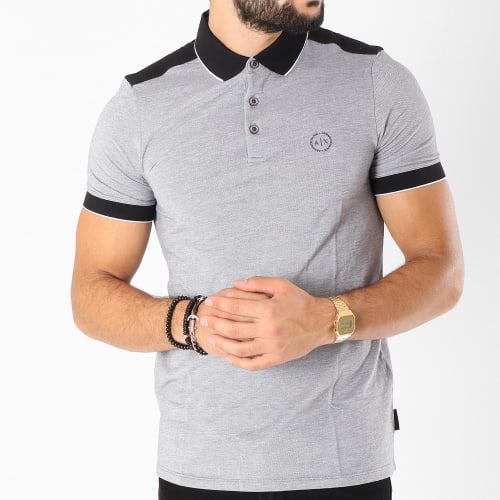 Polo Manches Courtes 8NZF76-Z8M5Z Gris Chiné