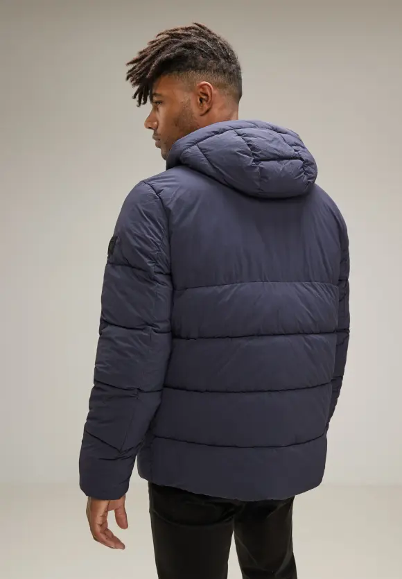 Sportive Puffer Winterjacke - deep night blue