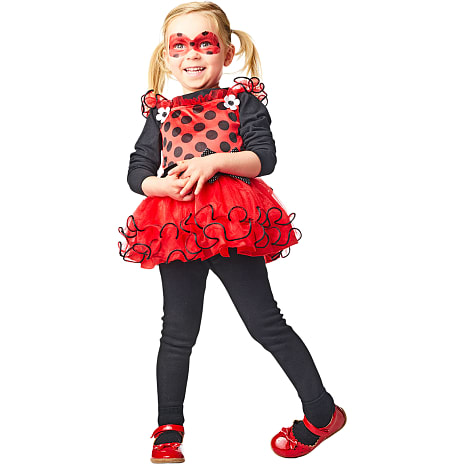 Mariehøne kostume - str. 104 cm