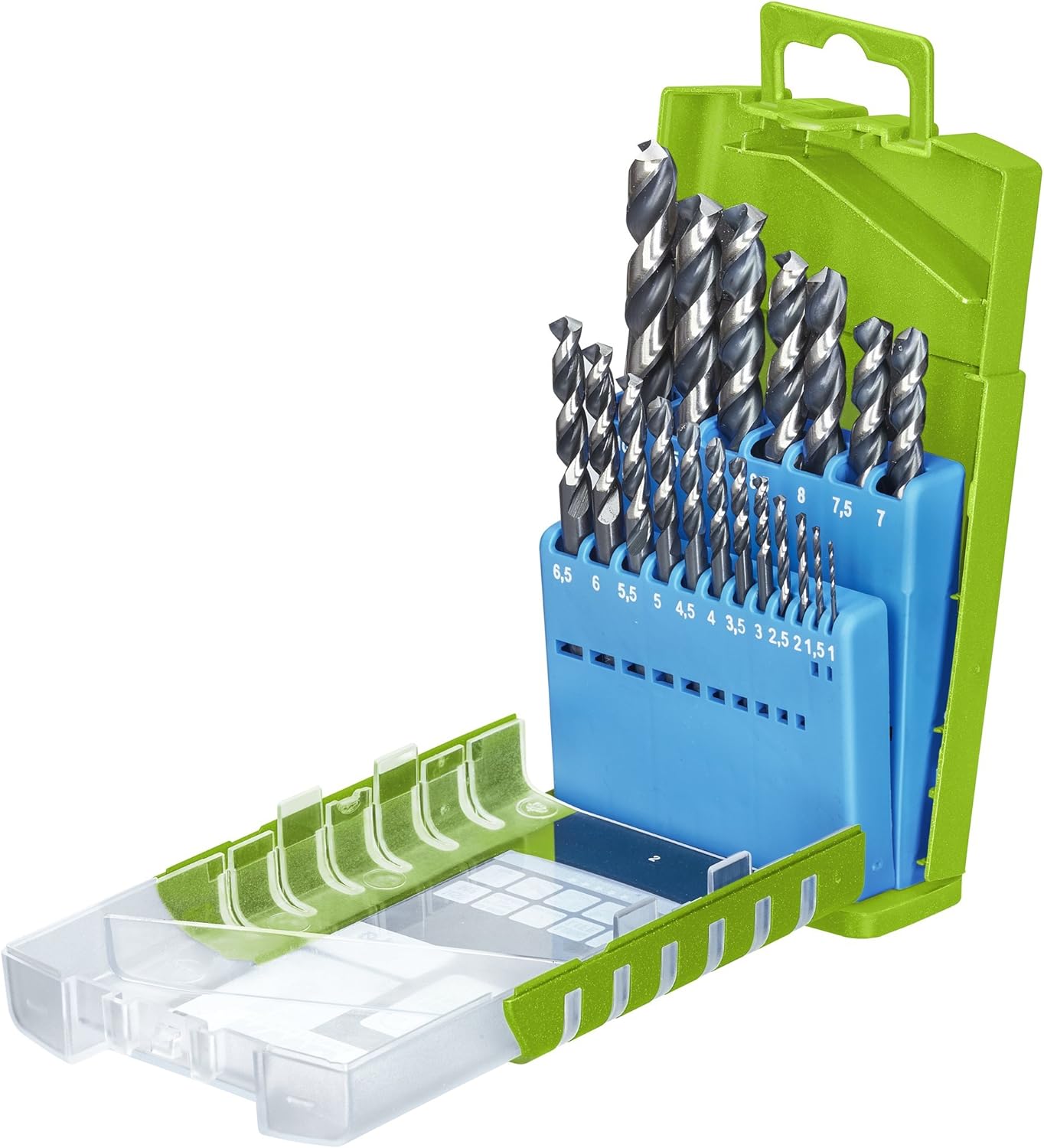 kwb Universeller 19-teiliger Akku-Top Metallbohrer-Satz HI-NOX, HSS - Bohrer-Set, Ø 1 mm - 10 mm in 0,5 mm schritten