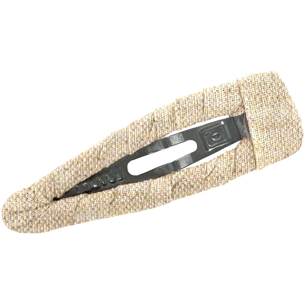 Barrette Clic-Clac Tissu Lin Pailleté