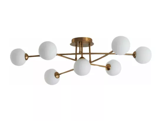 Plafonnier tendance métal et verre blanc - Estrela