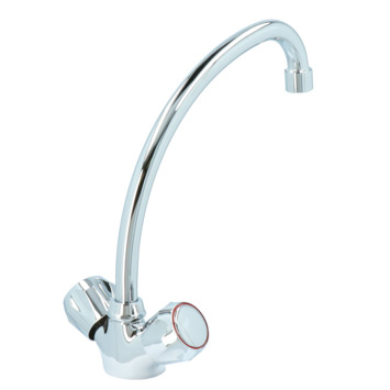 Handson Keukenkraan Thomas 2-knops Chroom met uitloop 235mm