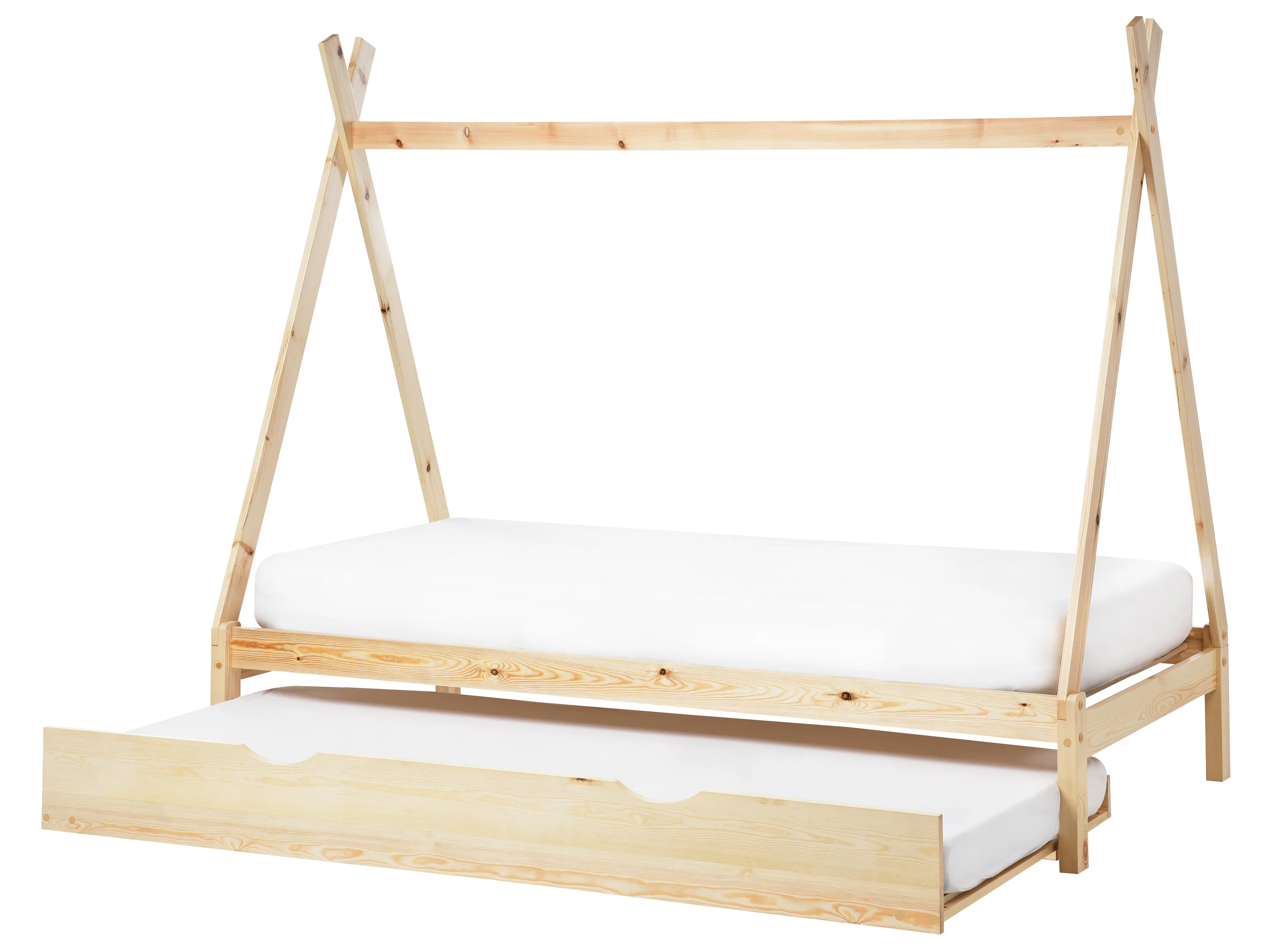 Kinderonderschuifbed Dennenhout TALMONTIERS 90 x 200 cm Lichtbruin