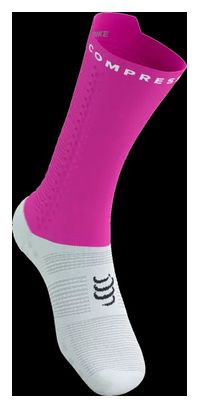 Chaussettes Compressport Pro Racing Socks v4.0 Bike Blanc/Rose