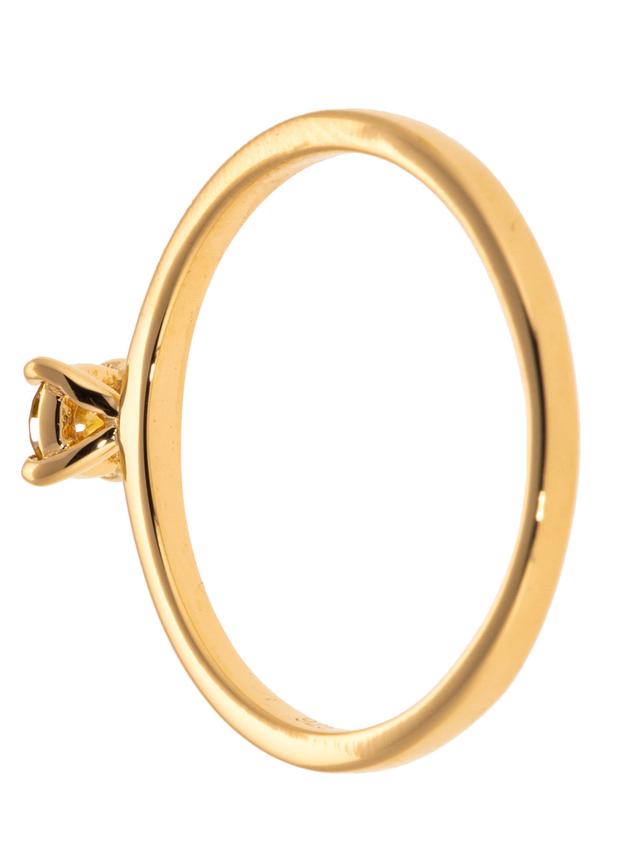 Solitär-Ring, Brillant ca. 0,25 ct., Silber 925 vergoldet