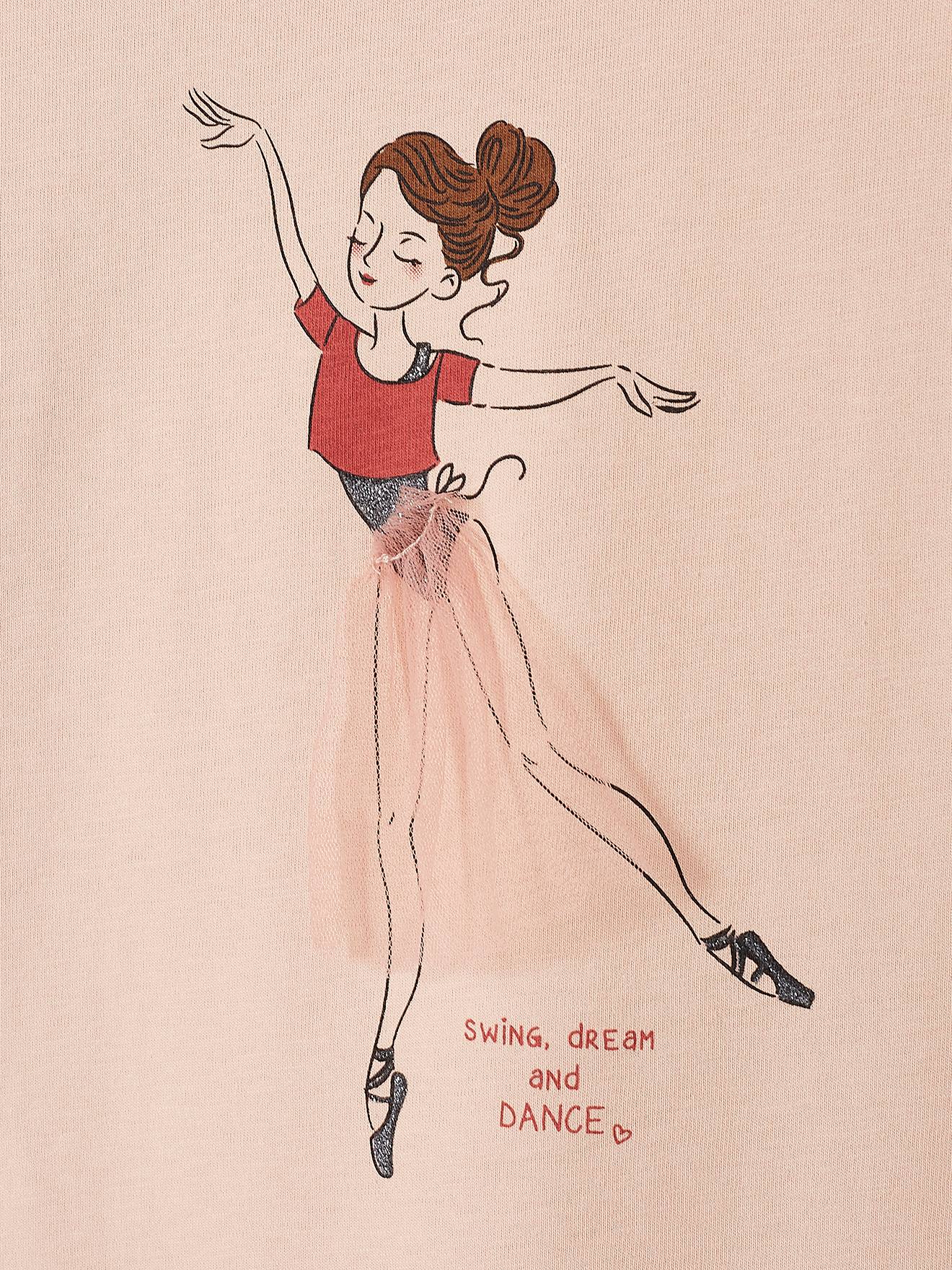 Camiseta com estampa feminina e detalhes de fantasia, camiseta infantil lisa rosa claro com estampas.