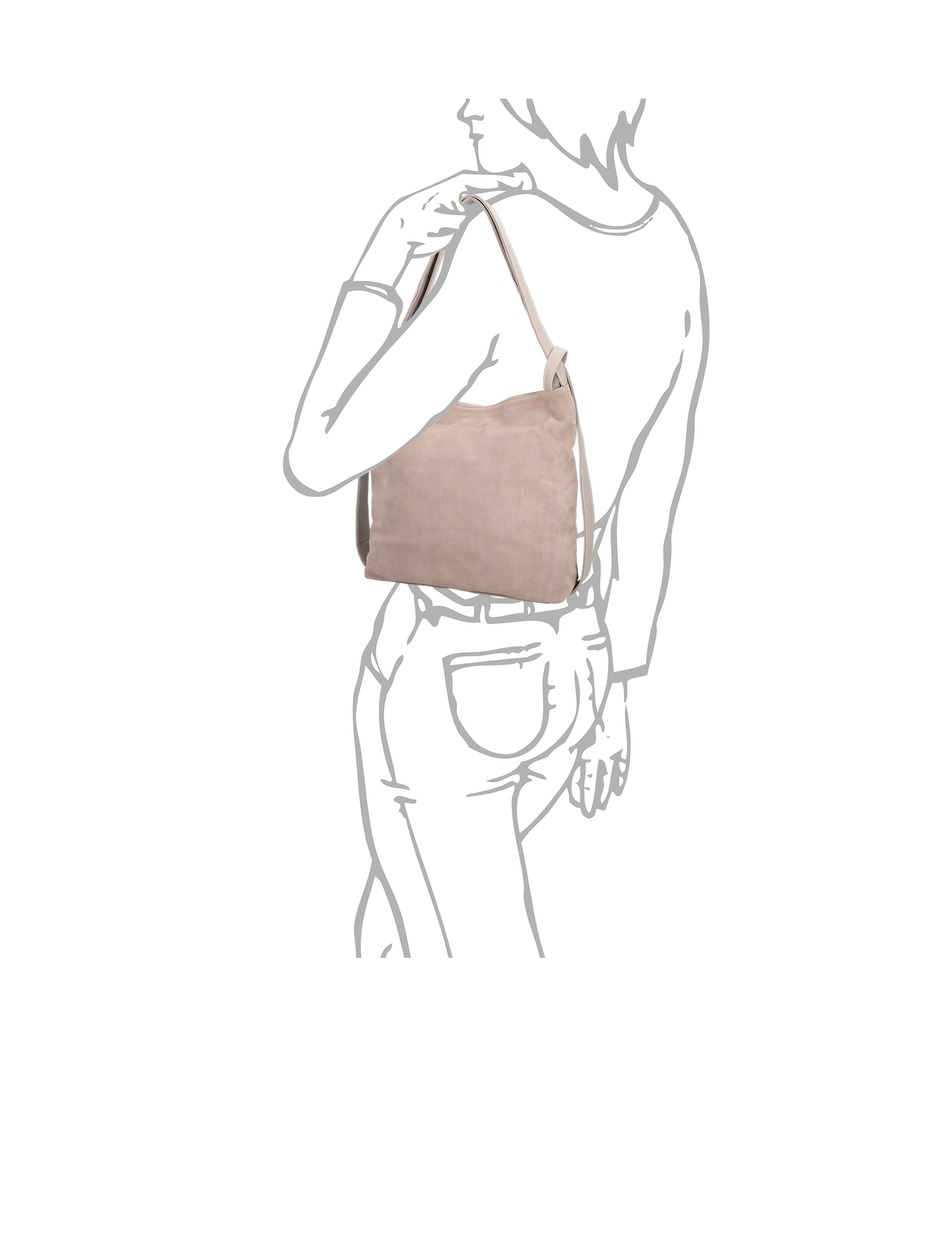 Veloursleder Hobo Bag