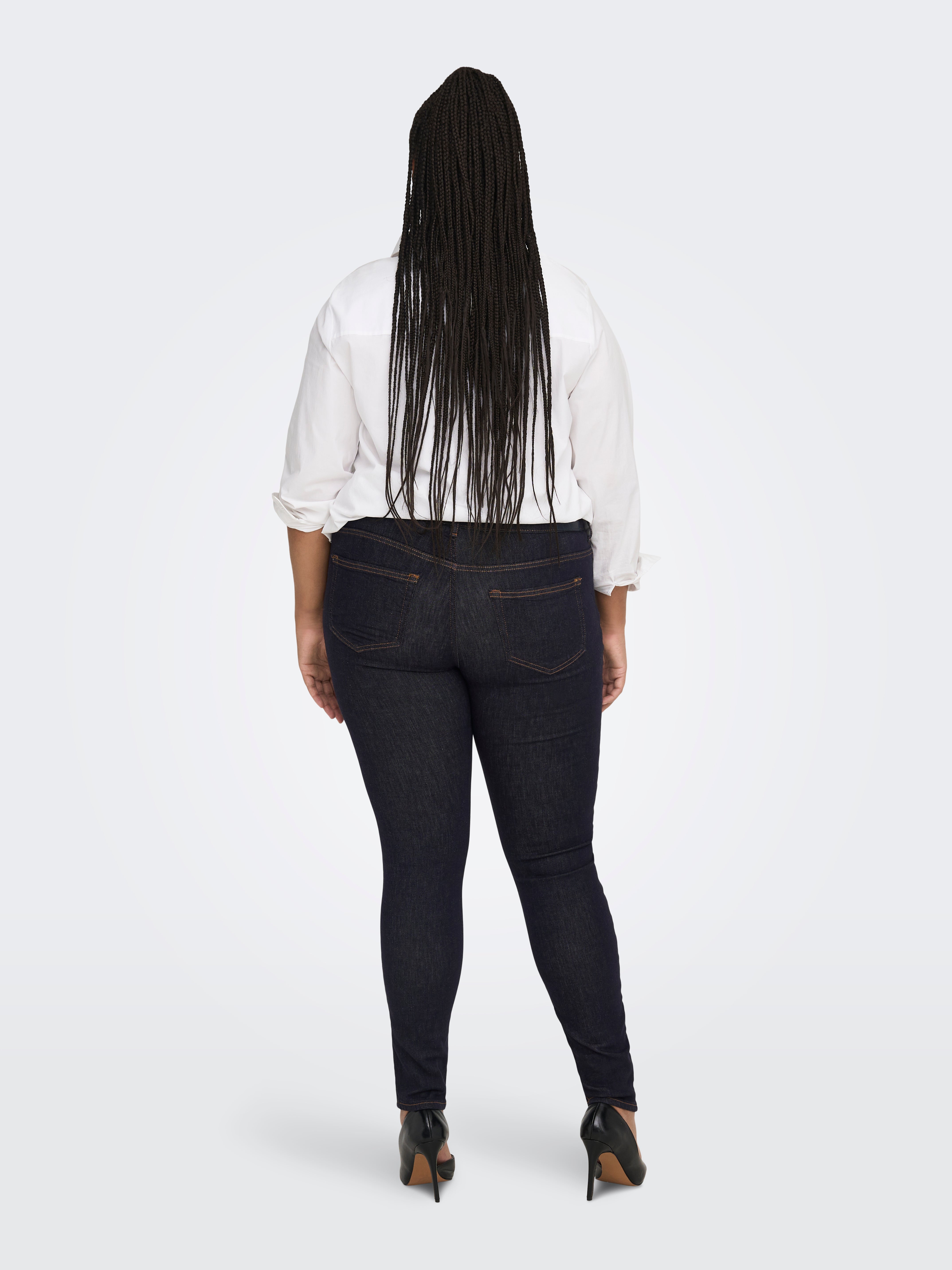CARWILLY Mittlere Taille Skinny Fit Jeans Dark Blue Denim
