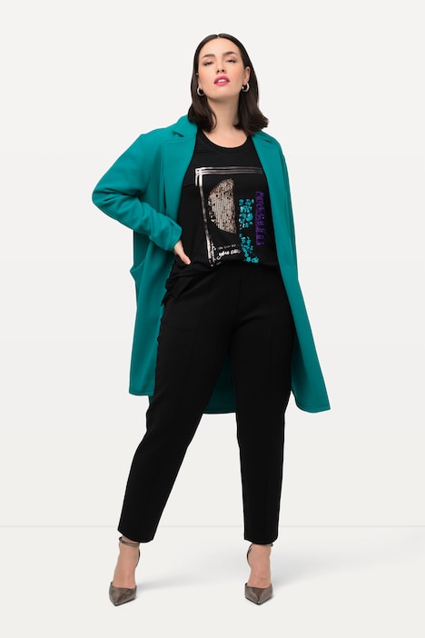 Sweatmantel, Reverskragen, Oversized, Seitenschlitze