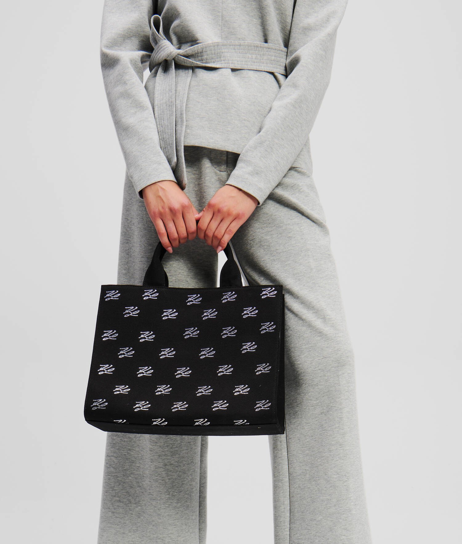 SAC CABAS CARRÉ DE TAILLE MOYENNE K/AUTOGRAPH - Embellissement noir