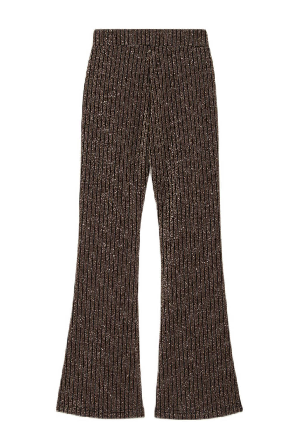 WE Fashion gestreepte legging zwart/goud