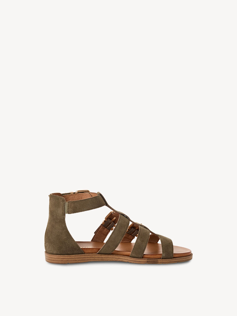 Leren Sandaal - khaki