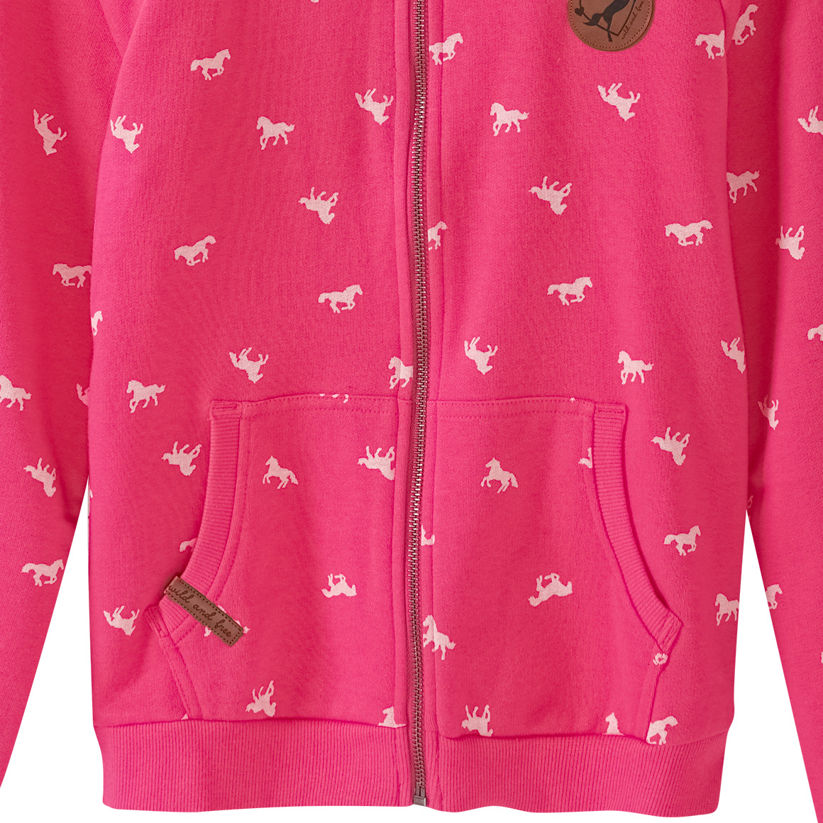 Yigga Mädchen Sweatjacke mit Kapuze pink