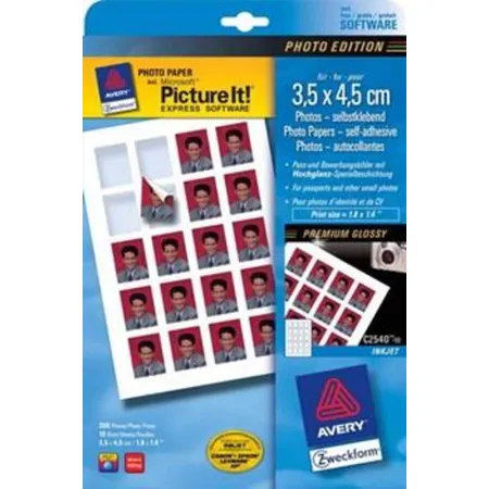 Avery Zweckform C2540-10, Inkjet-Photo-Papiere, im Kleinbildformat, selbstklebend, hochglänzend