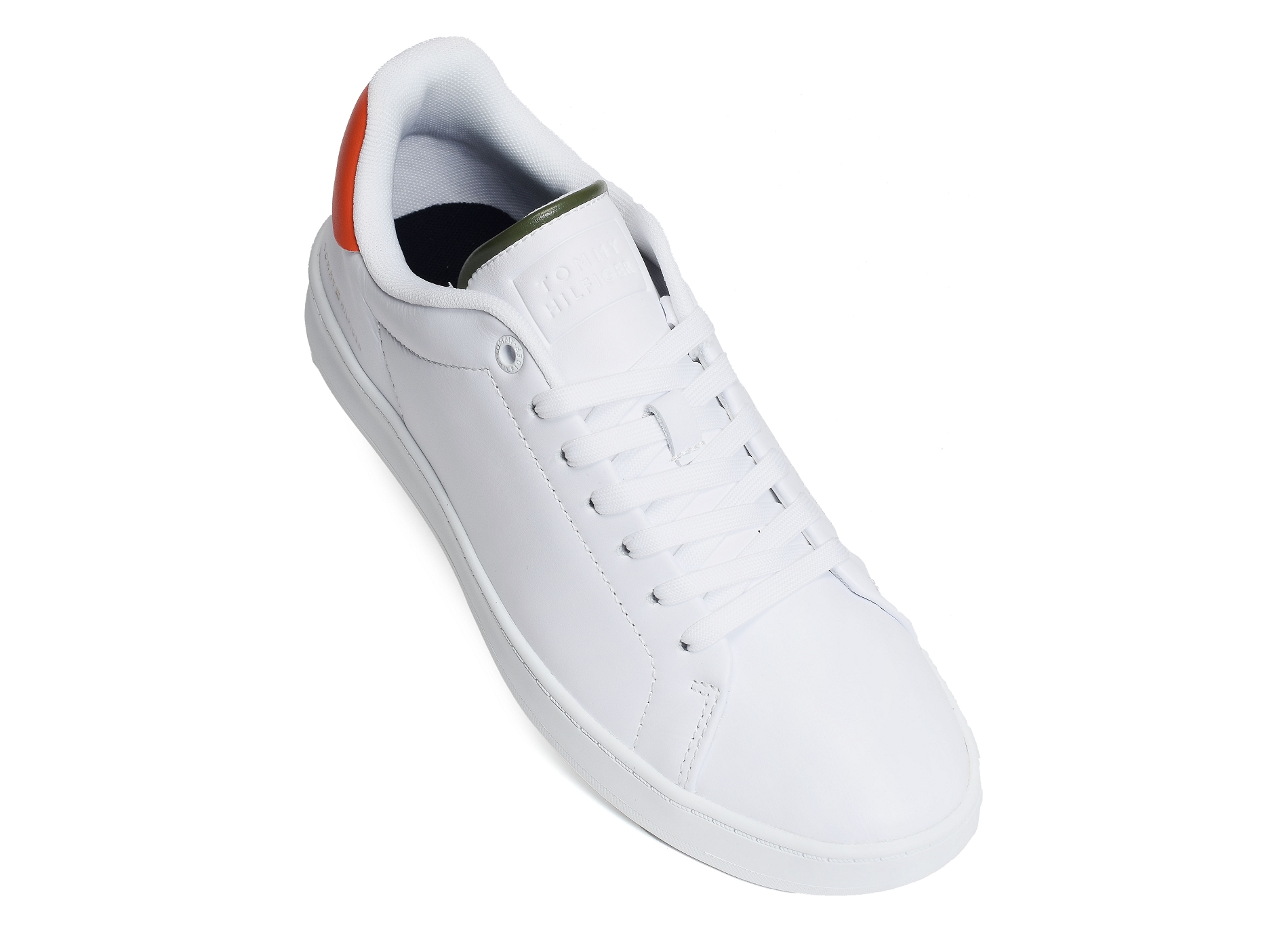 Court sneaker leather cup 4483 blanc orange