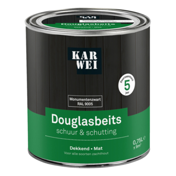 KARWEI douglasbeits Schuur & Schutting dekkend RAL 9005 zwart 750 ml