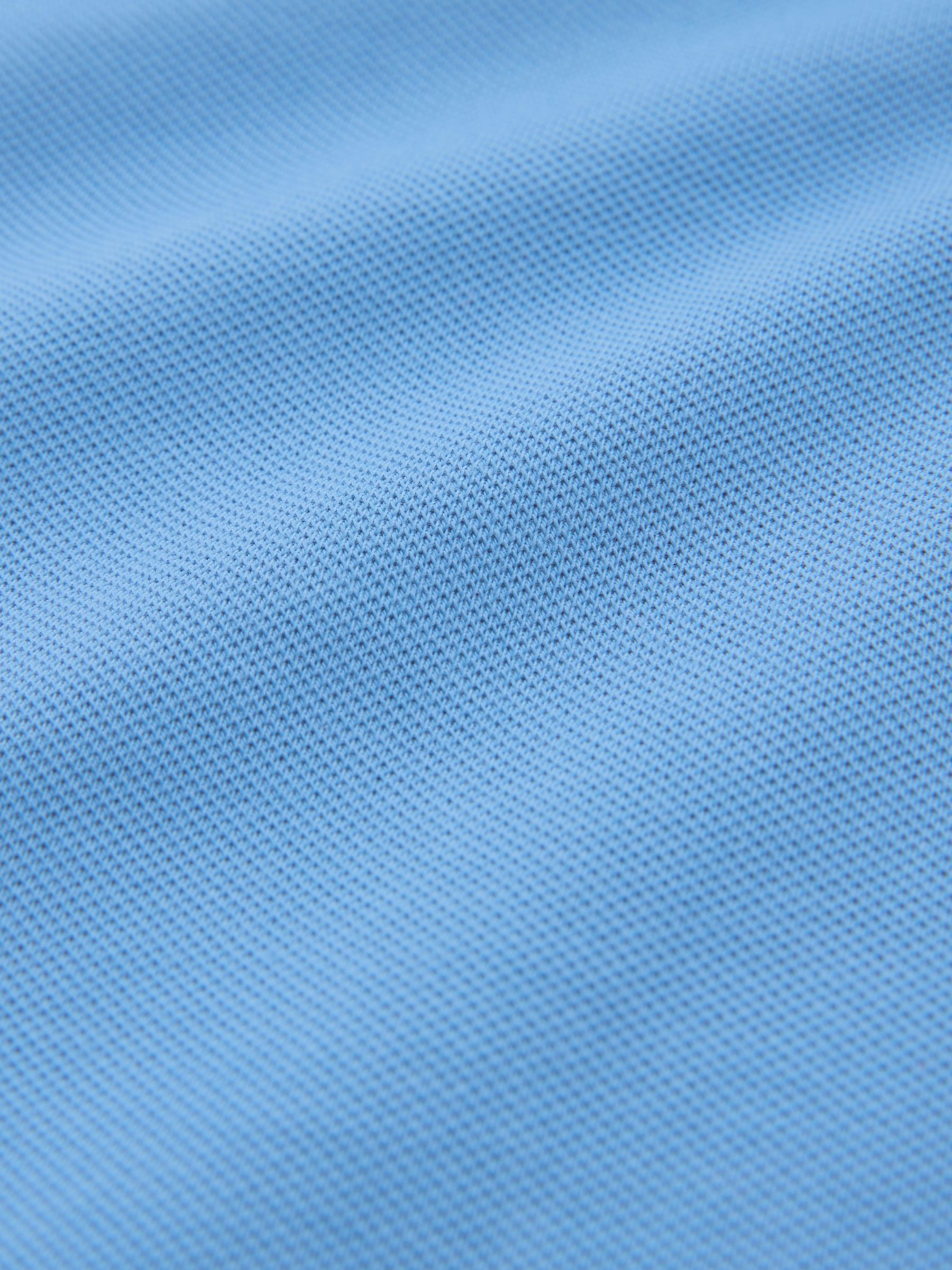 Blauw - Normale Pasvorm - Long-Sleeve Pique Polo Shirt