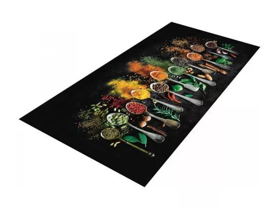 Tapis de cuisine 70x180 noir et jaune, facile d'entretien IMPNUM 14