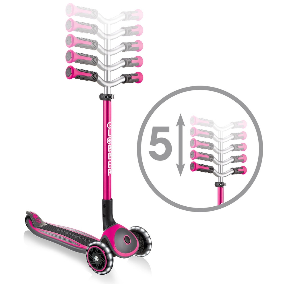 Globber MASTER LIGHTS Faltbarer Roller Pink