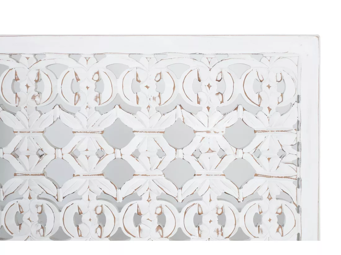 Tête de lit en MDF blanc décapé