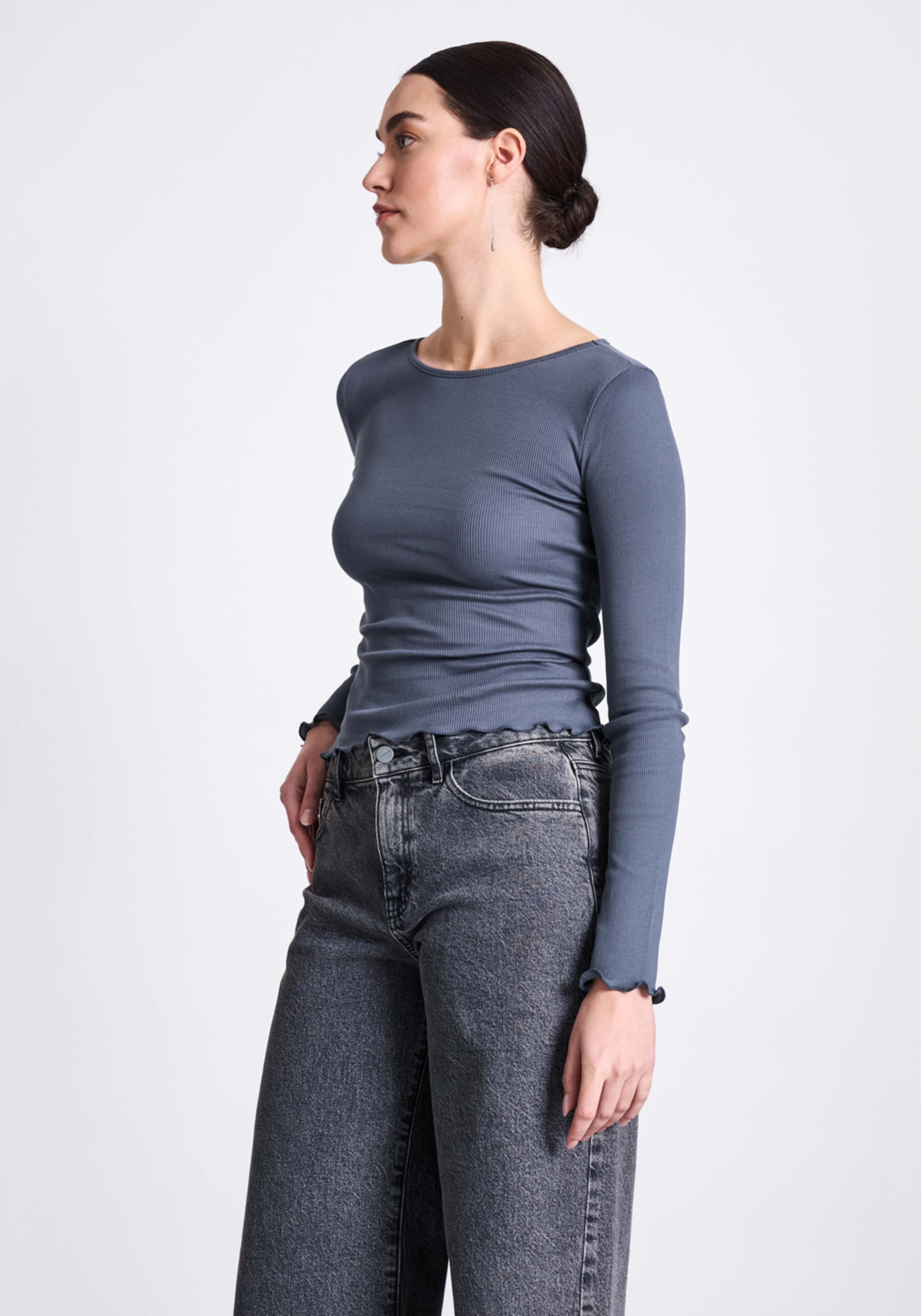 Jan 'n June Longsleeve Shirt Aversa Mini Rib Turbulence
