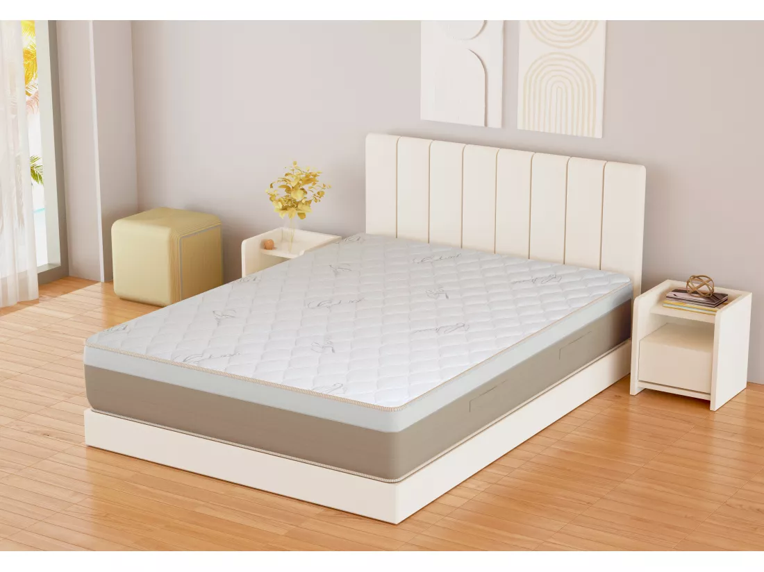 Matelas Ressorts Ensachés Memory Gel, Lin Coton Amovible,13 Zones 90x190x24