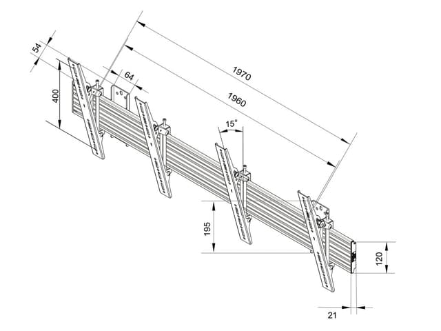 Multibrackets 4061 skærmbeslag til skiltning 165,1 cm (65