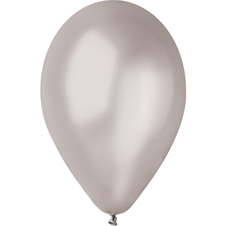 Balloner 26 cm 10- pak - metallic sølv