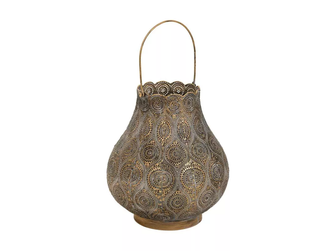 Bougeoir en métal marron 25.5x25.5x28h