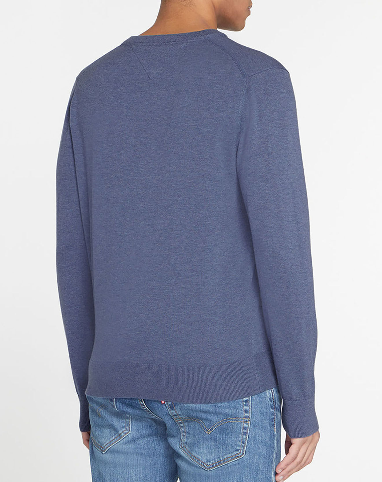 Tommy Hilfiger Pull en Coton Bio & Soie bleu vintage