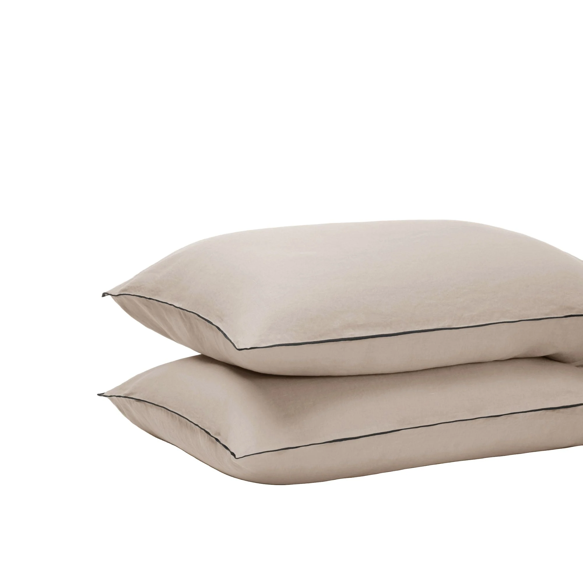 CARLINA - Lot de 2 taies d'oreiller | Beige