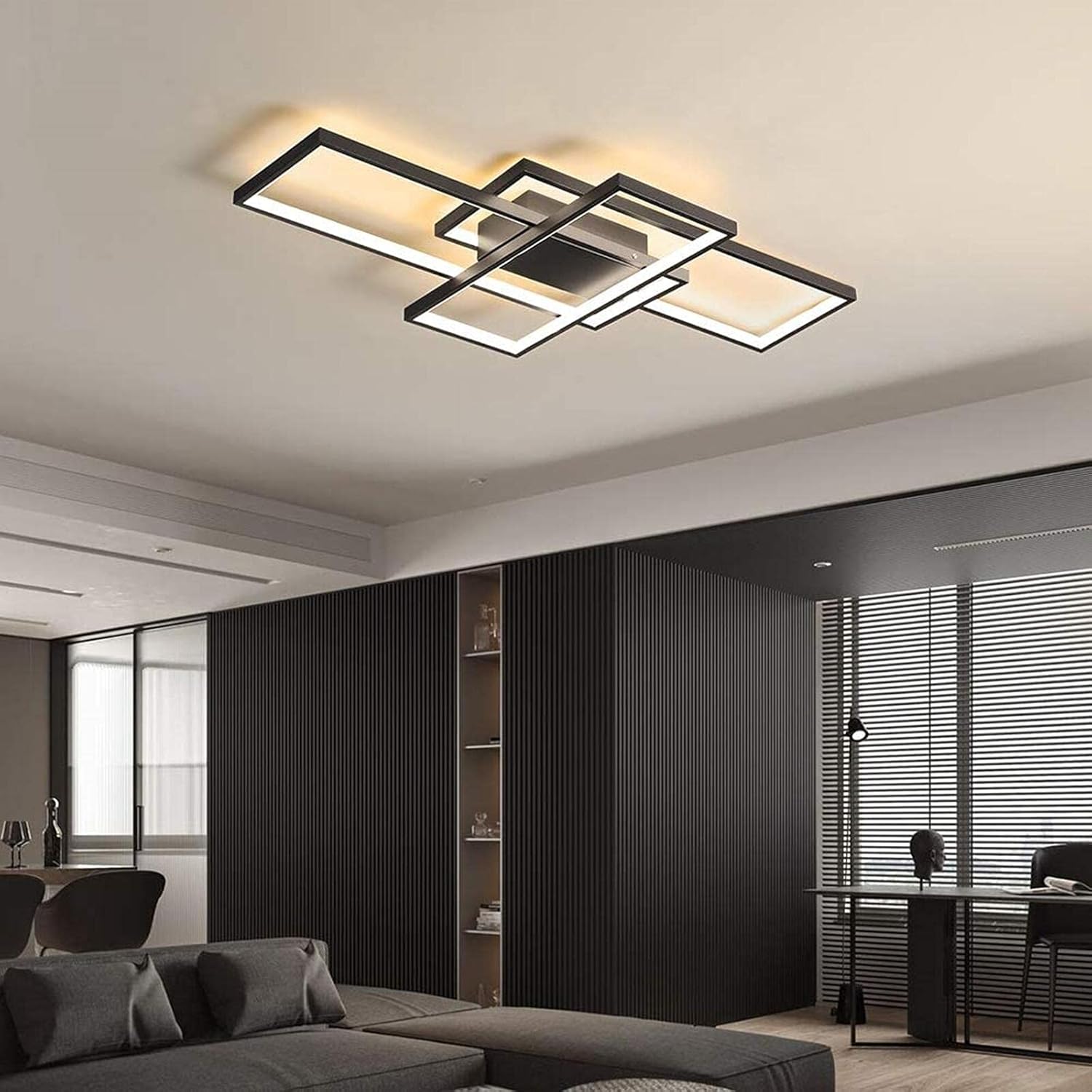 Dimmbar Deckenleuchte LED Mit Fernbedienung,Rechteckig Leuchten Deckenlampe Mit Memory Funktion,2700K-6500K Warm Natur Kalt Weiß Deckenpanel Für Schlafzimmer Wohnzimmer Küche Schmücken