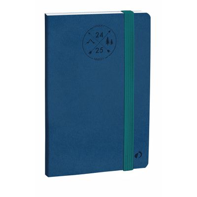 Agenda à élastique Everest Affaires 16 mois - 1 semaine par page - 10 x 15 cm - bleu denim - Quo Vadis
