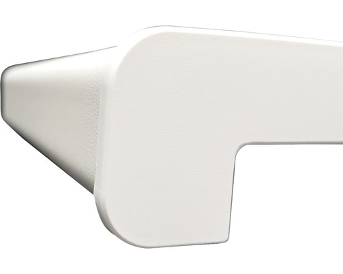 Witte eindkap voor vensterbank, lengte 60 cm, dubbel profiel, in het midden deelbaar, 1 stuk