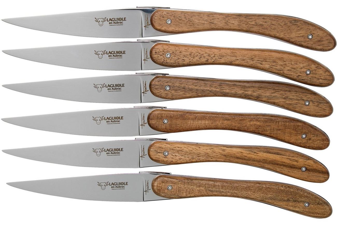 Laguiole en Aubrac Ecir steakmesset 6-delig walnoothout