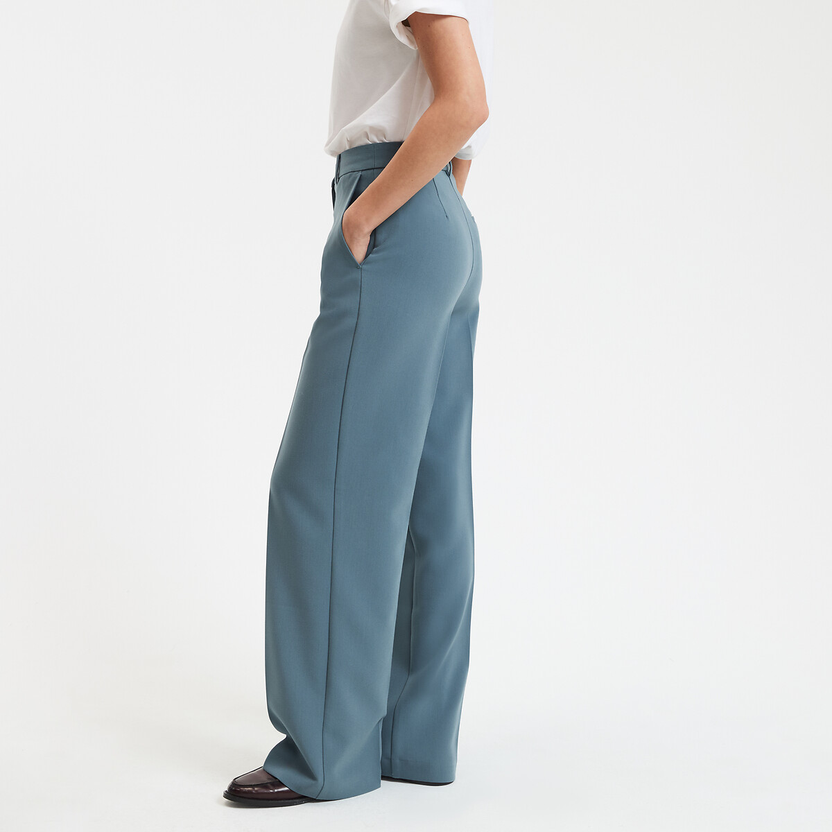 COLEÇÕES LA REDOUTE<br>Calças largas em poliviscose