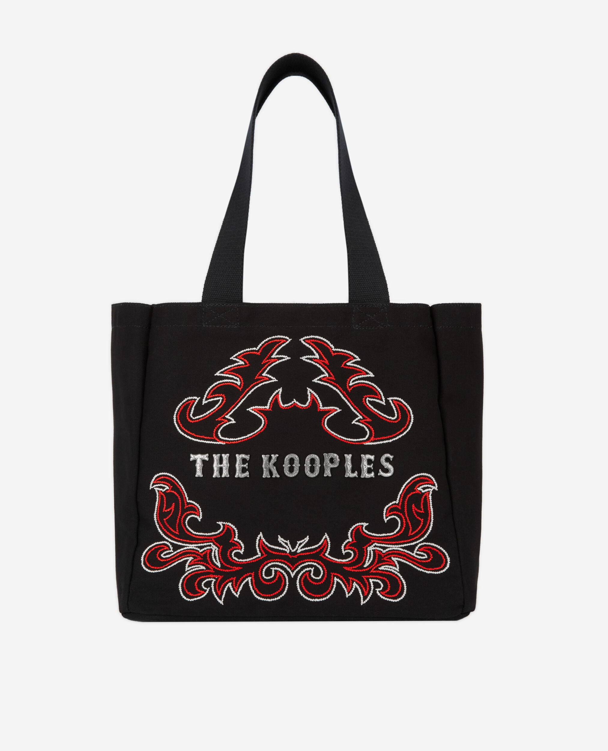 Petit sac cabas noir avec broderies et logo