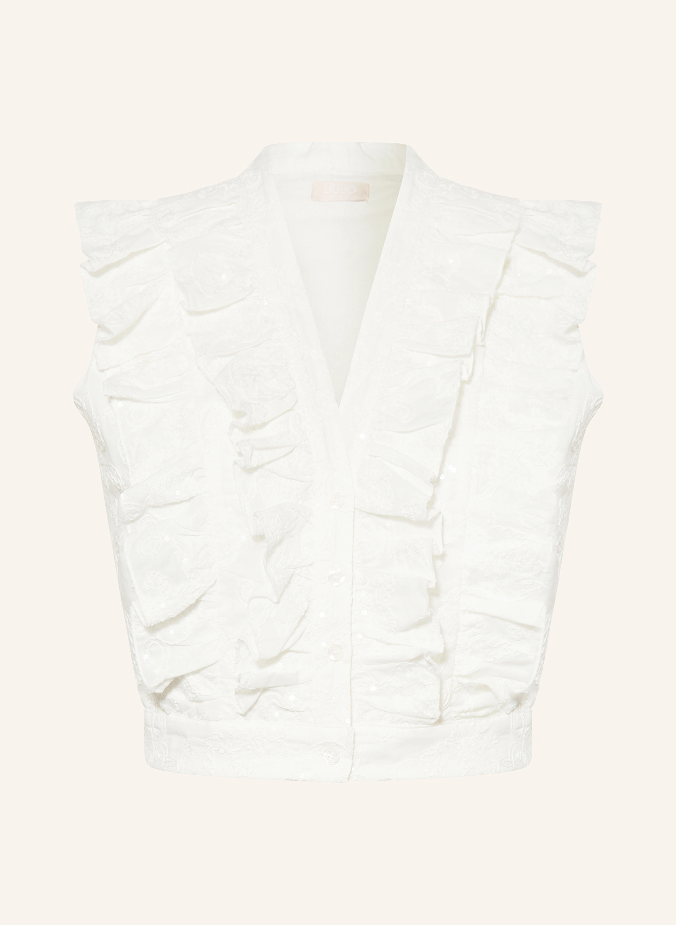 LIU JO Cropped-Blusentop mit Pailletten