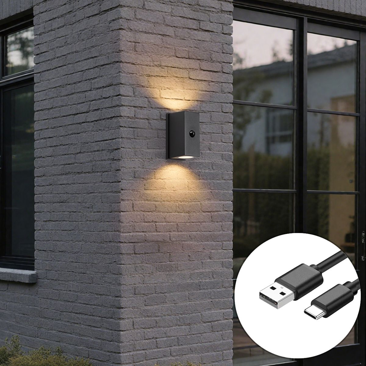 Wandlamp zwart 4-stap sensor magnetisch incl. LED oplaadbaar - Baleno