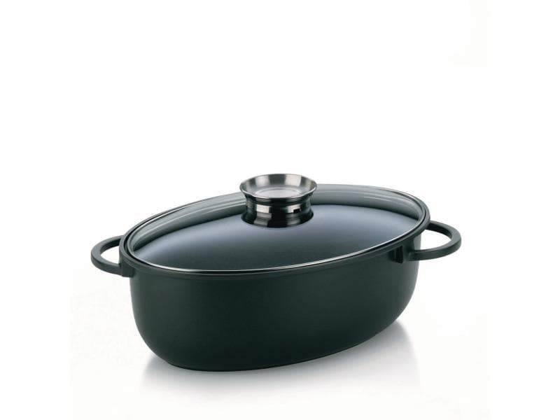 Kela Bräter Kerros mit Deckel 45 x 28 cm, 8 l Ovaler Aromabräter aus Aluguss