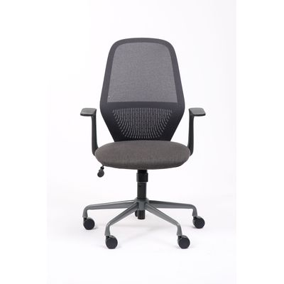 Fauteuil de bureau TIME - accoudoirs fixes noir - gris foncé