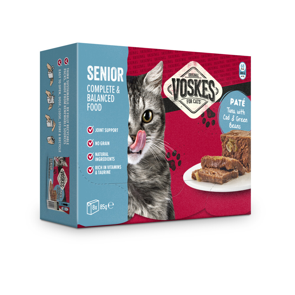Voskes Paté Senior Tonijn met Kabeljauw & Sperziebonen8 x 85 gr