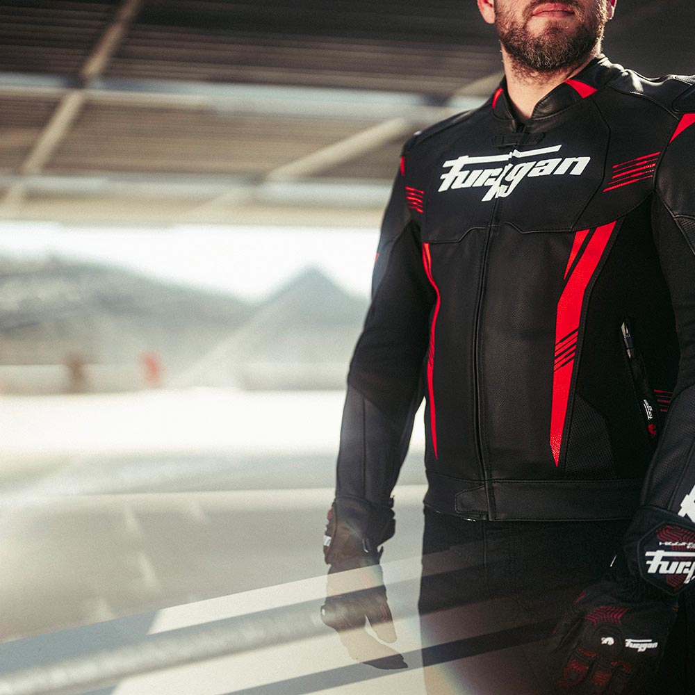 Furygan - Blouson Pro One Noir / Blanc / Rouge