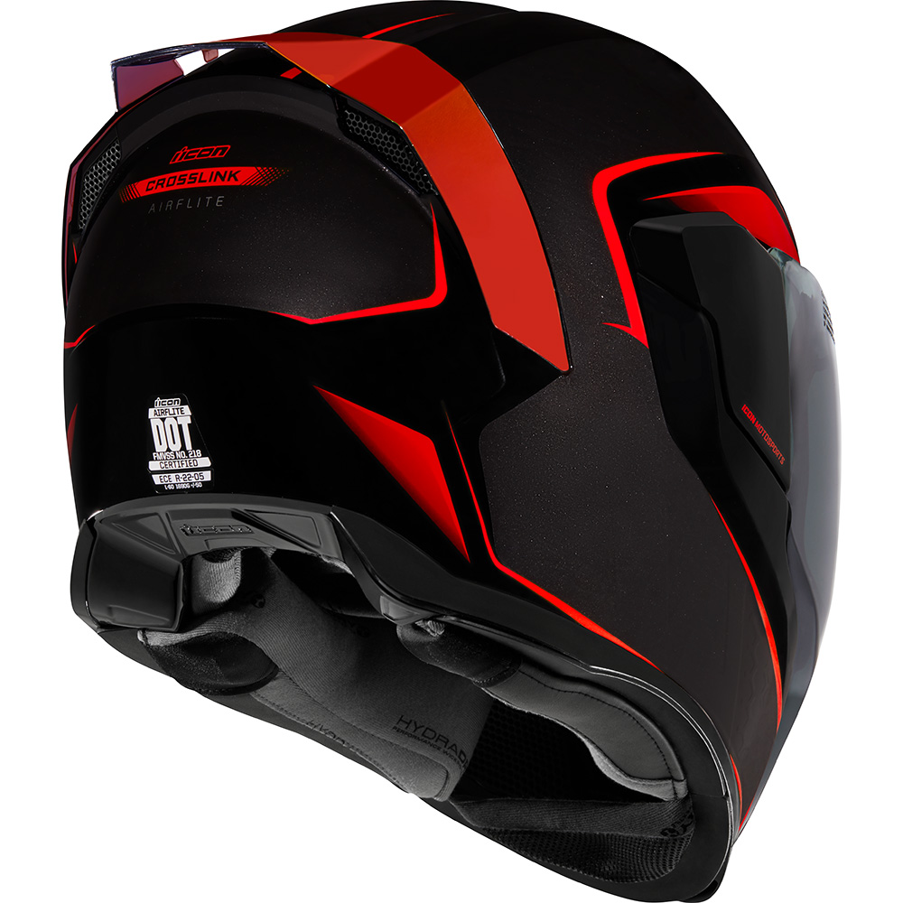 Icon - Casque Airflite Crosslink™ Noir / Rouge fluo