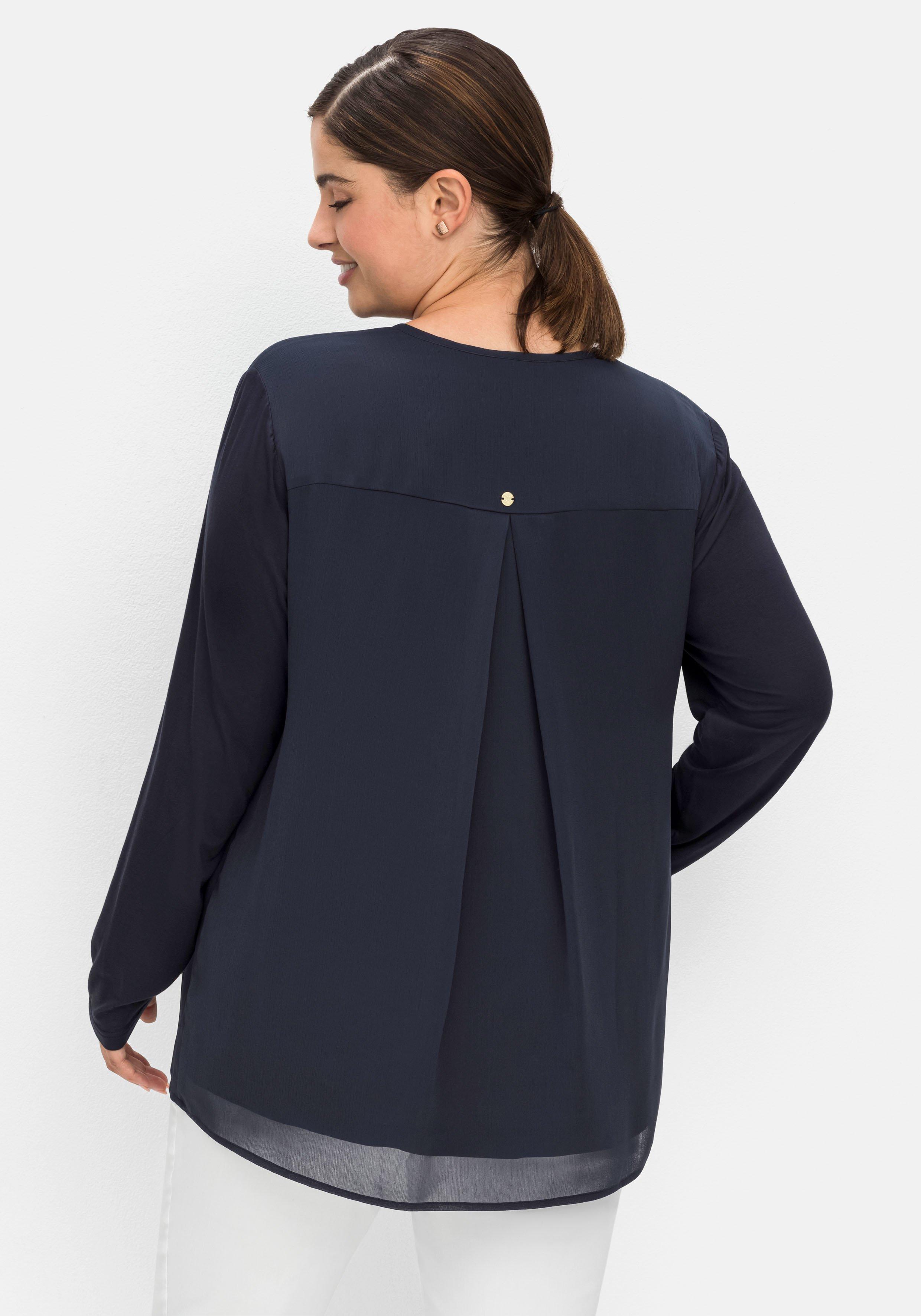 Tunika im Lagenlook aus Chiffon und Jersey