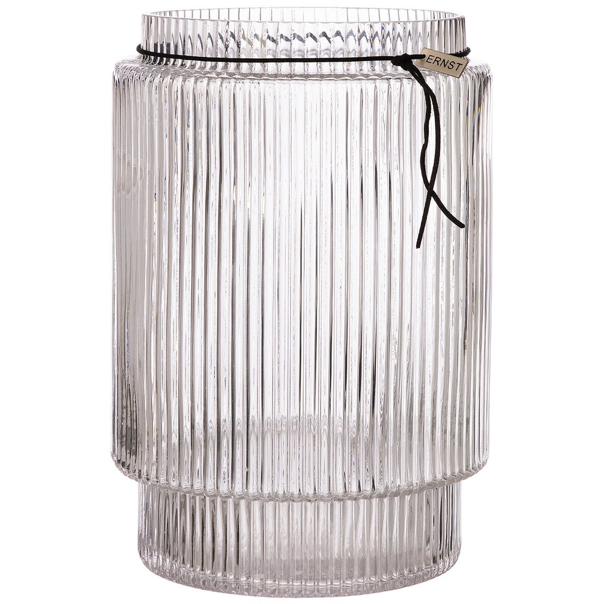 Glassvase med stripete struktur, 28 cm