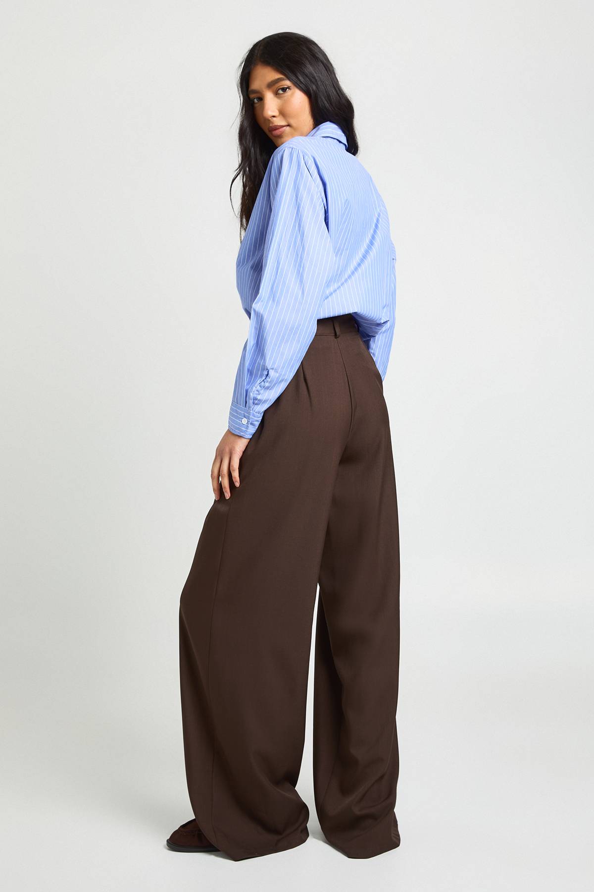 boohoo Pantalon Droit Taille Haute