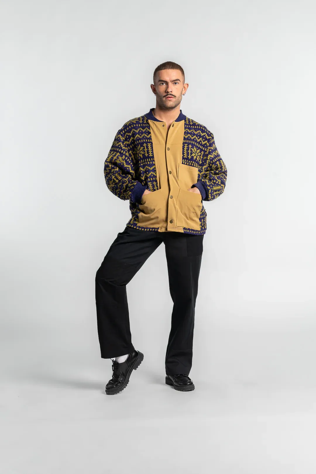 Veste d'hiver Color Block Losanje