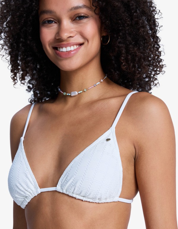 Roxy Island Tiki Tri Haut de bikini triangle Blanc Femme